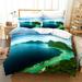 Beach Duvet Cover Twin Size 3 Pieces Soft Lightweight Microfiber Duvet Cover Set Beach Ocean Bedding Comforter Cover Set with Zipper Ties 1 Duvet Cover and 2 Pillowcases No Comforter