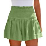 SSAAVKUY Women s Solid Color Hiking Cargo Shorts with Pockets Inch Long Quick Dry Athletic Golf Shorts for Women Casual Summer Green S