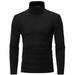 IEFIEL Mens Winter Thermal Tops Long Sleeve Thermals Undershirt Solid Color Base Layer Shirt Black L