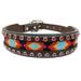 BE BAR H EQUINE Floral Beaded Hand Carved Western Leather Dog Collar Dark Brown