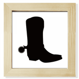 Women s Black High Boots Outline Pattern Square Picture Frame Wall Tabletop Display