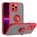 For Apple iPhone 15 Pro Max 6.7 inch Impact Metal Ring Holder Stand Magnetic Car Mount Protective Hybrid Case Cover Red