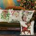 EQWLJWE Christmas Pillow Covers 18x18 Vintage Farmhouse Outdoor Decorative Christmas Throw Pillowcase Decorations Retro Cotton Linen Cushion Case for Couch Sofa Home Decor Set of 4