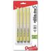 Pentel Handy-line S Retractable Highlighter Chisel Tip Yellow Ink 4 /Pack (SXS15BP4G)