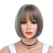 ZTTD Fashion Fiber Full End Short Bob Party Dailylife Wigs for Black Women Gray