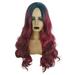 ZTTD Black Women Natural Party Red Long Wave Sexy Curly Wavy Synthetic Wigs red