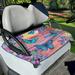 Xoenoiee Floral Butterfly Parrot Beach Pattern Golf Cart Seat Cover for Summer Universal Golf Cart Seat Towel/Blanket for Club Car EZGO Yamaha Soft Machine Washable