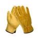 1 Pair Cattle Leather Gloves Protective Gloves Cover Wear-resisting for Garden Electric Welding (Yellow XL)