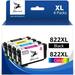 822XL Ink Cartridges for Epson 822 Ink for Epson 822xl Ink Cartridges for Epson WorkForce Pro WF-3820 WF-4820 WF-4830 WF-3823 WF-4833 WF-4834 Printers (Black Cyan Magenta Yellow)