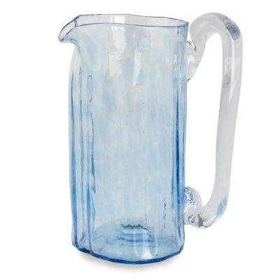 Blue Mist,'Blue Blown Glass Pitcher 23 oz Artisan Crafted Serveware'