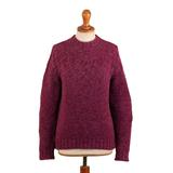 Burgundy Roots,'Burgundy Alpaca Blend Pullover Sweater with Aran Knit Motifs'