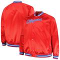 Men's Mitchell & Ness Red LA Clippers Hardwood Classics Throwback Wordmark Raglan Full-Snap Jacket
