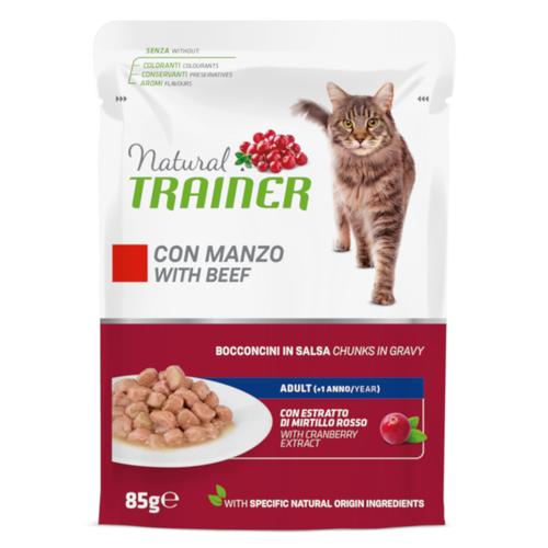 12x85g Natural Trainer Adult Rind Nassfutter Katze