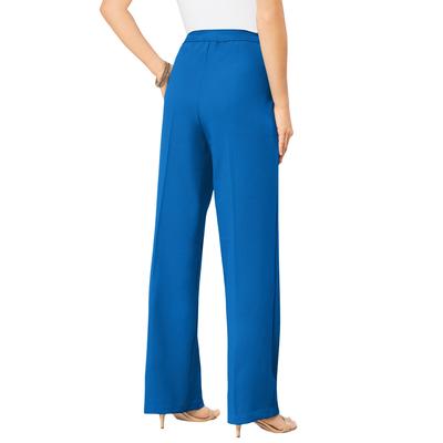 Plus Size Women's Wide Leg Bend Over® Pant by Roaman's in Vivid Blue (Size 26 T)