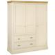 Versailles Painted 3 Door Triple Wardrobe - Comes in Ivory Painted, Stone Painted and Bluestar Painted Options