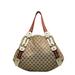 Gucci Bags | Gucci Gg Canvas Tote Bag 144186 Beige Multicolor Leather Women's Gucci | Color: Tan | Size: Os