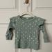 Zara Shirts & Tops | Green Ribbed Ditsy Floral Ruffle Sleeve Sweatshirt | Color: Green/White | Size: 3-6mb