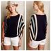 Anthropologie Sweaters | Anthropologie Moth Briston Stripe Poncho Sweater Size Xs | Color: Blue/Cream | Size: Xs