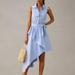Anthropologie Dresses | Htf Anthropologie Maeve Asymmetrical Sleeveless Shirt Dress | Color: Blue | Size: 10