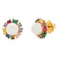 Kate Spade Jewelry | Kate Spade Candy Shop Pearl Rainbow Halo Earrings | Color: Gold/White | Size: Os