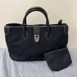Dooney & Bourke Bags | Dooney & Bourke Double Handle Tote Dl50c-B2 Canvas Handbag Shoulder Strap Chrty | Color: Black | Size: Os