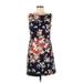 Ann Taylor Casual Dress - Mini: Black Floral Dresses - Women's Size 8