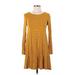 Old Navy Casual Dress - A-Line: Yellow Print Dresses - Women's Size X-Small Petite