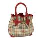 Burberry Bags | Burberry Nova Check Tote Bag Pvc Leather Beige Red Auth Yk8482 | Color: Cream/Red | Size: W11.8 X H11.8 X D6.3inch(Approx)