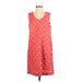 J.Jill Casual Dress - Shift V-Neck Sleeveless: Red Dresses - Women's Size Small