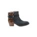 Boden Ankle Boots: Black Leopard Print Shoes - Women's Size 40.5 - Round Toe