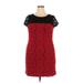 London Times Casual Dress: Red Jacquard Dresses - Women's Size 18