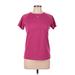 Adidas Active T-Shirt: Pink Solid Activewear - Women's Size Medium