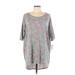 Lularoe Casual Dress - Shift Scoop Neck 3/4 sleeves: Gray Floral Dresses - New - Women's Size Large