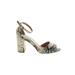 Steve Madden Heels: Ivory Snake Print Shoes - Women's Size 8 - Open Toe