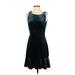 Rebecca Minkoff Casual Dress - A-Line: Teal Solid Dresses - Women's Size 4