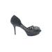 Nine West Heels: Pumps Platform Feminine Black Solid Shoes - Women's Size 8 - Peep Toe
