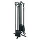 Pilgrim Home and Hearth 18003 Forged Hearth Fireplace Tool Set, 28"/16 lb, Matte Black