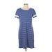 Talbots Casual Dress - Shift Scoop Neck Short sleeves: Blue Print Dresses - Women's Size Large Petite