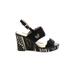 Vince Camuto Wedges: Black Animal Print Shoes - Women's Size 9