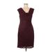 Connected Apparel Casual Dress - Sheath: Burgundy Jacquard Dresses - Women's Size 8