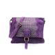Kitise Womens Soft Italian Suede Leather Croc Skin Pattern Flap Over Small Shoulder Messenger Handbag Cross Body Side Bag For Ladies (Purple)