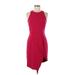 Black Halo Cocktail Dress - Sheath Crew Neck Sleeveless: Burgundy Print Dresses - Women's Size 4