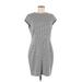 H&M Casual Dress - Mini Crew Neck Short sleeves: Gray Dresses - Women's Size 10