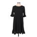 She + Sky Casual Dress - Shift Crew Neck 3/4 sleeves: Black Polka Dots Dresses - Women's Size Medium