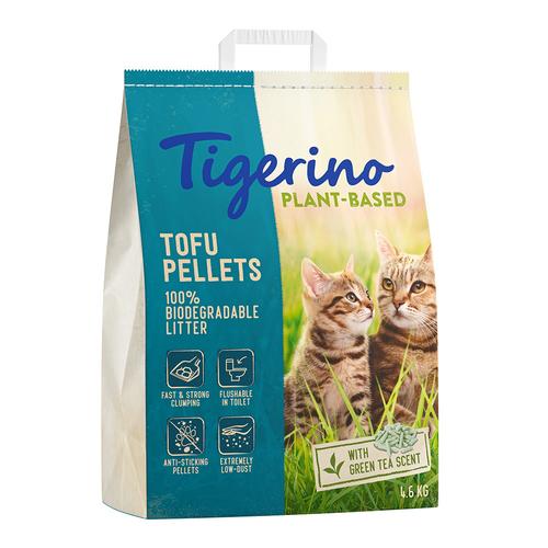 2x 4,6kg Tigerino Plant-Based Tofu Katzenstreu – Duft nach grünem Tee