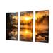 Design Art Misty Morning Over The River w/ Golden Sunrise - Lake Wall Art Living Room Set Canvas in White | 28 H x 36 W x 1 D in | Wayfair