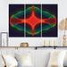 Design Art Futuristic Space Mandala In Red & Green - Fractals Canvas Art Print Set Metal in Black/Green/Red | 40 H x 60 W x 1 D in | Wayfair