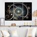 Design Art Fractal Universe In Retro Gold & Teal II - Fractals Wall Art Living Room Set Metal in Black/Blue/Yellow | 40 H x 60 W x 1 D in | Wayfair