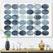 Design Art Universal Grid Circular Watercolor Retro Blue VI - Modern Geometric Wall Decor Set Metal in Blue/White | 32 H x 48 W x 1 D in | Wayfair