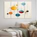 Wrought Studio™ Distant Galaxies Midcentury Elegant Retro VI - Modern Midcentury Canvas Art Print - 4 Panels in Blue | Wayfair